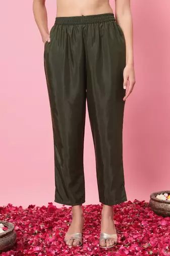  women flared kurta and trousers pant set cotton silk blend