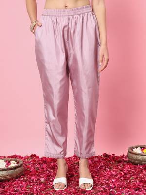   women kurta and trousers pant set silk blend 4
