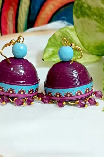 Quilled hanging  jhumkas 10