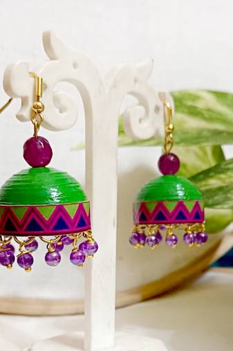 Quilled hanging  jhumkas 9