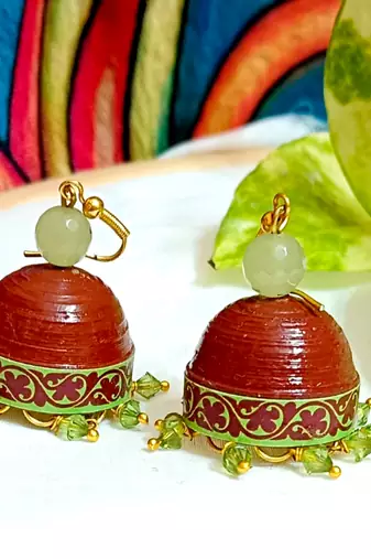 Quilled hanging  jhumkas 8