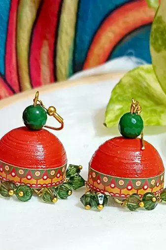 Quilled hanging  jhumkas 6
