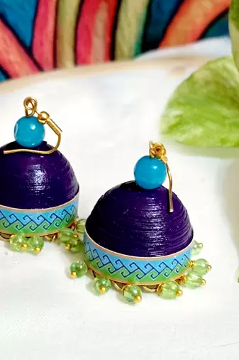 Quilled hanging  jhumkas 4