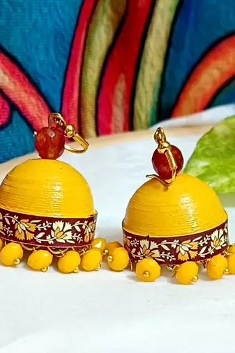Quilled hanging  jhumkas 1