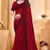 Maroon heavy resham embroidery work georgette saree