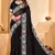 Black white heavy resham embroidery work georgette saree