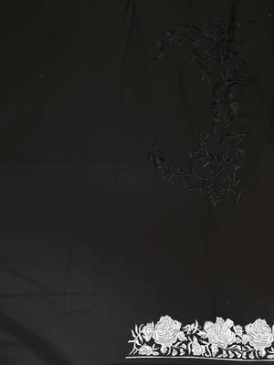 Black white heavy resham embroidery work georgette saree 2