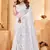 White heavy resham embroidery work georgette saree