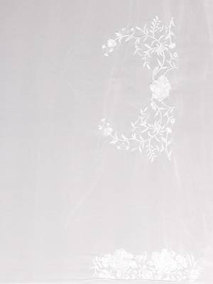 White heavy resham embroidery work georgette saree 2