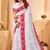 White red heavy resham embroidery work georgette saree
