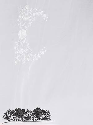 White black heavy resham embroidery work georgette saree 2