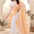 Yellow white heavy resham embroidery work georgette saree