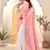 Peach white heavy resham embroidery work georgette saree