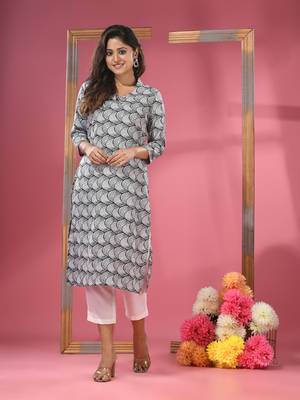 Black printed crepe kurta 2