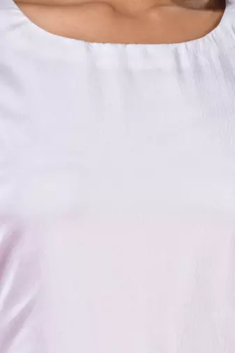 White rayon solid kurta