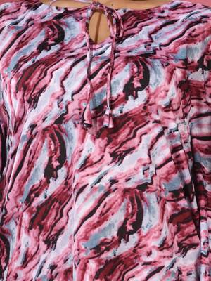 Multicolour printed dola silk kaftan kurta 5