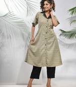 Ecru matka solid a-line kurta