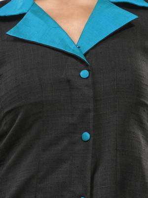 Black matka solid a-line kurta 5