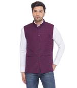 rayon sequence nehru jacket for men (wine)