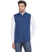rayon sequence nehru jacket for men (turquoise)