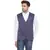 cotton poly striped waist coat for men (blue)
