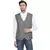 cotton poly striped waist coat for men (grey)