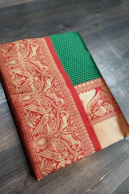 Green Art Silk Sarees Woven  Saree With Unstitched Blouse 5