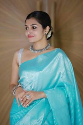 Sky Blue Art Silk Saree With Unstitched Blouse 6