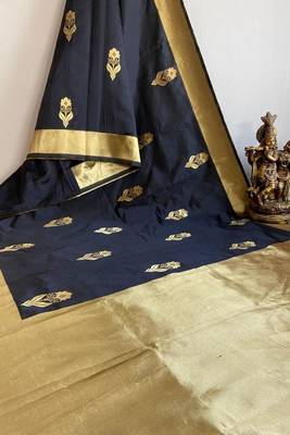 Black Art Silk Sarees Woven  Saree With Unstitched Blouse 1