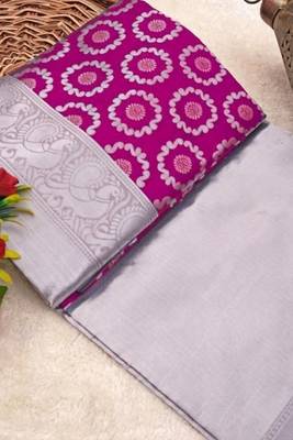Pink Art Silk Sarees Woven  Saree With Unstitched Blouse 1
