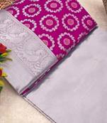 Pink Art Silk Sarees Woven  Saree With Unstitched Blouse
