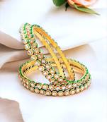 Gold plated kundan 4pc bangle