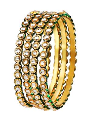 Gold plated kundan 4pc bangle 2