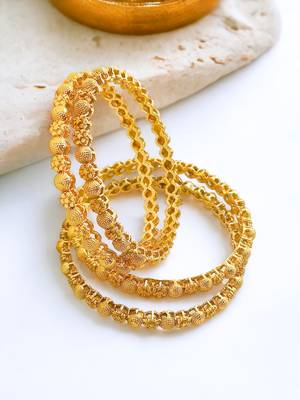 Gold plated 4pc sleek bangle 1