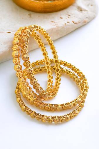 Gold plated 4pc sleek bangle