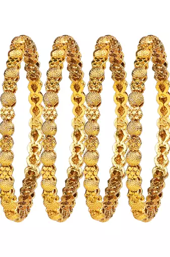 Gold plated 4pc sleek bangle