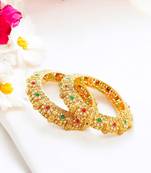 Gold plated maharani style 2pc bangle kada