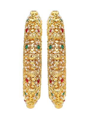 Gold plated maharani style 2pc bangle kada 3
