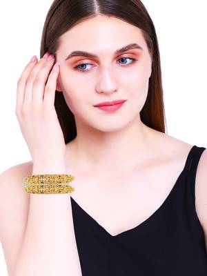 Gold plated maharani style 2pc bangle kada 5