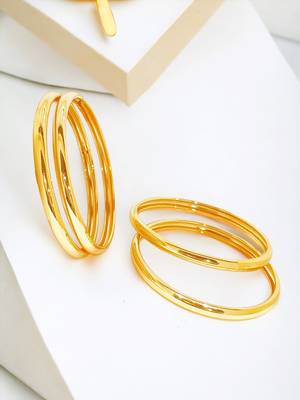 Golden gleam classic plain 4pc bangle 1
