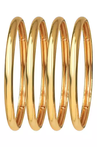 Golden gleam classic plain 4pc bangle