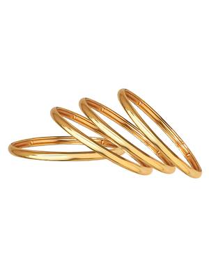 Golden gleam classic plain 4pc bangle 4