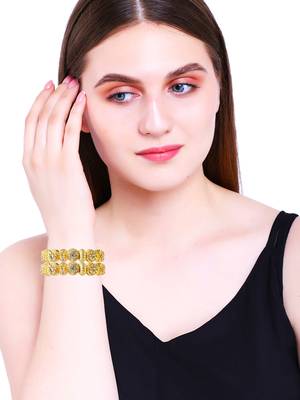 Rajwadi style gold plated cz stone 2pc kada bangle 5