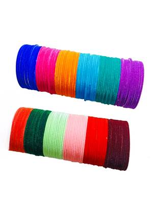 Multicolor metal 144pc velvet bangle 1
