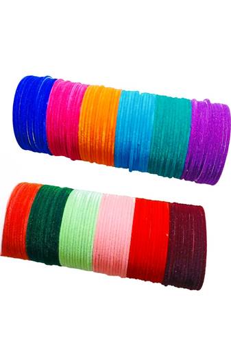 Multicolor metal 144pc velvet bangle