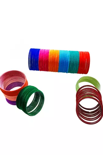 Multicolor metal 144pc velvet bangle
