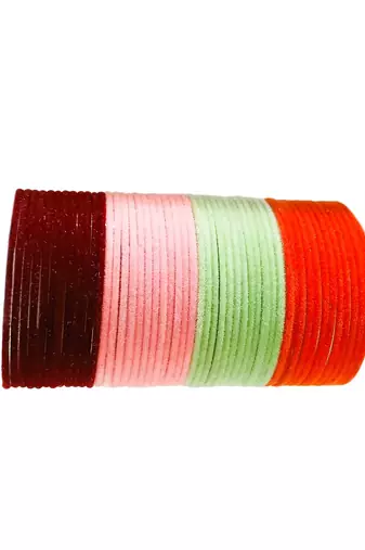 Multicolor metal 144pc velvet bangle