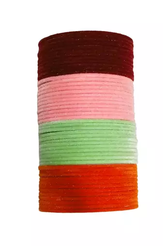 Multicolor metal 144pc velvet bangle
