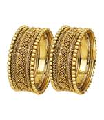 Antique gold plated cz stone 10pc chuda bangle