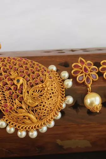 Designer matte finish peacock pendant pet